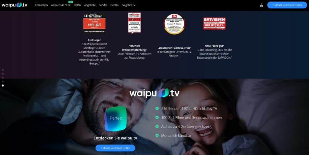 Waipu TV Angebot 30 Tage Gratis